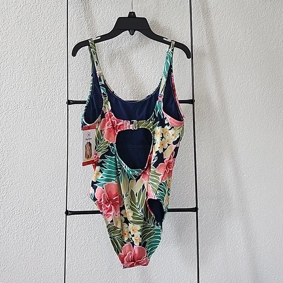 NWT Hurley Women's Swim Suit one-piece floral print Medium - Picture 4 of 6